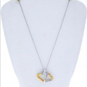 .20ct Diamonds Iconic Sterling Silver Double Heart Pendant 18"